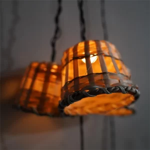 Outdoor Solar Lantern Rattan LED String Lights Solar Powered Patio String Lights for Garden Yard Porch Wedding Party Decor